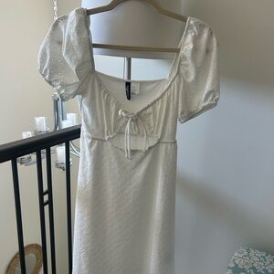 White Puff Sleeve Dress